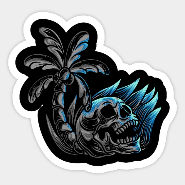 Skull Island Sticker by Alterllustration